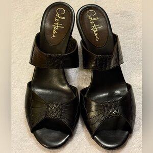 Cole Haan Size 8 1/2 Women's Black Leather Sandals